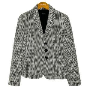 Carlisle blk/wht chevron wool‎ blazer